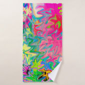 花カラフル園抽象芸術コラージュ バスタオル (バスタオル)