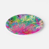 花カラフル園抽象芸術コラージュ ペーパープレート (アングル)