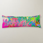 花カラフル園抽象芸術コラージュ ボディピロー (裏面)