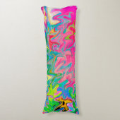 花カラフル園抽象芸術コラージュ ボディピロー (正面縦)