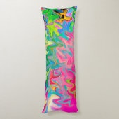 花カラフル園抽象芸術コラージュ ボディピロー (裏面 (縦))