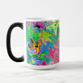 花カラフル園抽象芸術コラージュ モーフィングマグカップ (左)