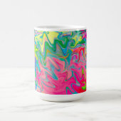 花カラフル園抽象芸術コラージュ モーフィングマグカップ (中央)