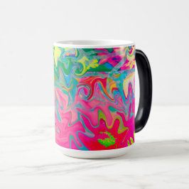 花カラフル園抽象芸術コラージュ モーフィングマグカップ