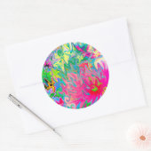 花カラフル園抽象芸術コラージュ ラウンドシール (封筒)