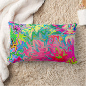 花カラフル園抽象芸術コラージュ ランバークッション (ブランケット)