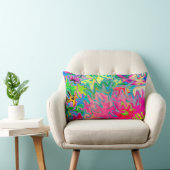 花カラフル園抽象芸術コラージュ ランバークッション (椅子)