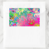 花カラフル園抽象芸術コラージュ 長方形シール (バッグ)