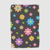 花カラフル女の子パワーヒッピー ゴルフタオル (正面)