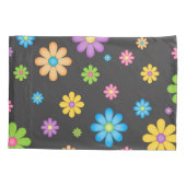 花カラフル女の子パワーヒッピー 枕カバー (裏面)