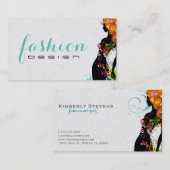 花カラフル女の子ファッションデザイナー2 名刺 (正面/裏面)