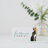 花カラフル女の子ファッションデザイナー2 名刺 (スタンド正面)