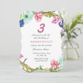 花カラフル女の子34th第5th第6誕生日 招待状 (スタンド正面)