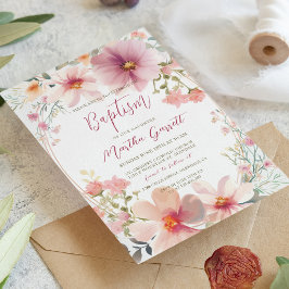花カラフル女バプテスマ 招待状
