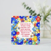 花カラフル子供の誕生日パーティー 招待状 (スタンド正面)