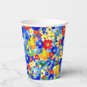 花カラフル子供の誕生日パーティー 紙コップ (裏面)