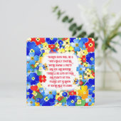 花カラフル子供の誕生日PartyInvitation 招待状 (スタンド正面)