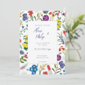 花カラフル形フェミニン結婚の 招待状 (スタンド正面)