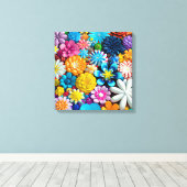 花カラフル抽象芸術フローラモダン キャンバスプリント (インサイチュ (ウッドフロア))