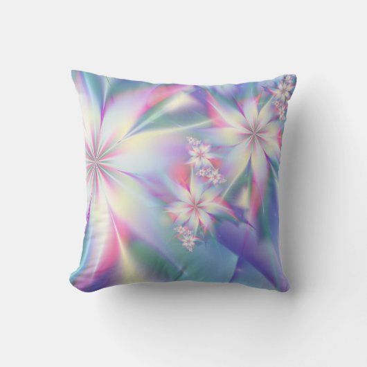花カラフル抽象芸術フローラ魅惑 クッション (正面)