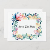 花カラフル招待状葉書 インビテーションポストカード (正面/裏面)