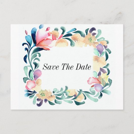 花カラフル招待状葉書 インビテーションポストカード (正面)