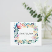 花カラフル招待状葉書 インビテーションポストカード (スタンド正面)