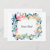 花カラフル招待状葉書 インビテーションポストカード (正面/裏面)