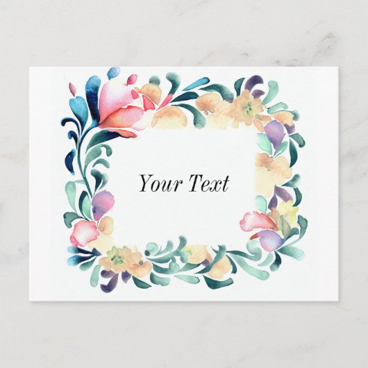 花カラフル招待状葉書 インビテーションポストカード (正面)