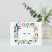 花カラフル招待状葉書 インビテーションポストカード (スタンド正面)