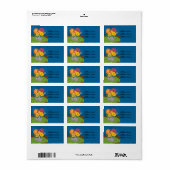 花カラフル散水缶ブルー住所 シール (フルシート)