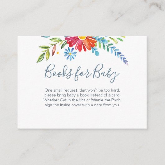 花カラフル本ベビー挿入カード エンクロージャーカード (正面)