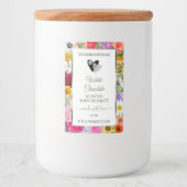 花カラフル枠の白い製品ラベルハート フードラベル (正面)