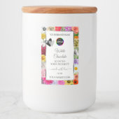 花カラフル枠ホワイトプロダクトラベルのロゴ フードラベル (正面)