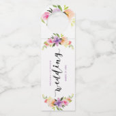 花カラフル枠結婚タイポグラフィ ボトルネックタグ (正面)