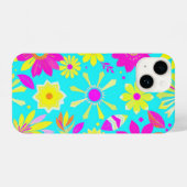 花カラフル柄の花咲き電話ケース iPhoneケース (裏面横)