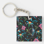 花カラフル柄はっきりした及び鮮やか キーホルダー (正面)