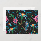 花カラフル柄はっきりした及び鮮やか ポストカード (正面/裏面)