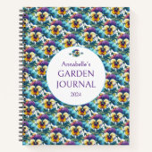 花カラフル柄ガーデナースケッチジャーナル ノートブック (正面)