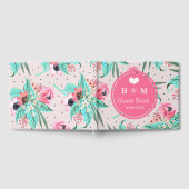 花カラフル柄ゲスパーソナライズされたトブック ゲストブック (全面)