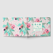 花カラフル柄ゲスパーソナライズされたトブック ゲストブック (全面)