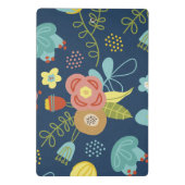 花カラフル柄ダークブルーパーソナライズされた ミニクリップボード (裏面)