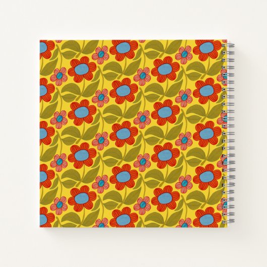 花カラフル柄ノート ノートブック (裏面)