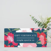 花カラフル柄ピンクブルーギフト券 (スタンド正面)