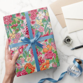 花カラフル柄ラッピング紙 ラッピングペーパー