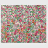 花カラフル柄ラッピング紙 ラッピングペーパー (フラット)