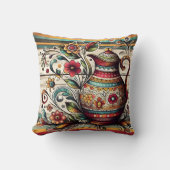 花カラフル柄付き装飾瓶 クッション (正面)