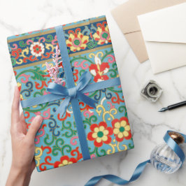 花カラフル柄包装紙 ラッピングペーパー