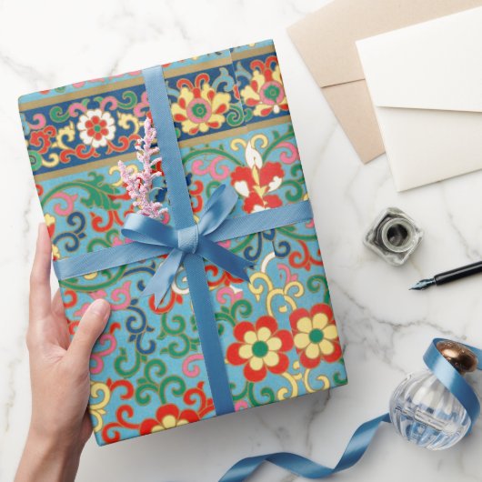 花カラフル柄包装紙 ラッピングペーパー (ギフト)