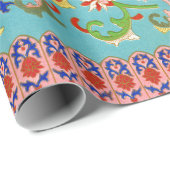 花カラフル柄包装紙 ラッピングペーパー (ロールコーナー)